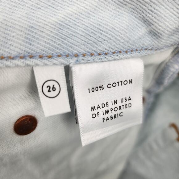 GRLFRND Denim Cut Off High Rise Light Wash Helena Shorts On The Horizon Size 26 - Picture 5 of 6